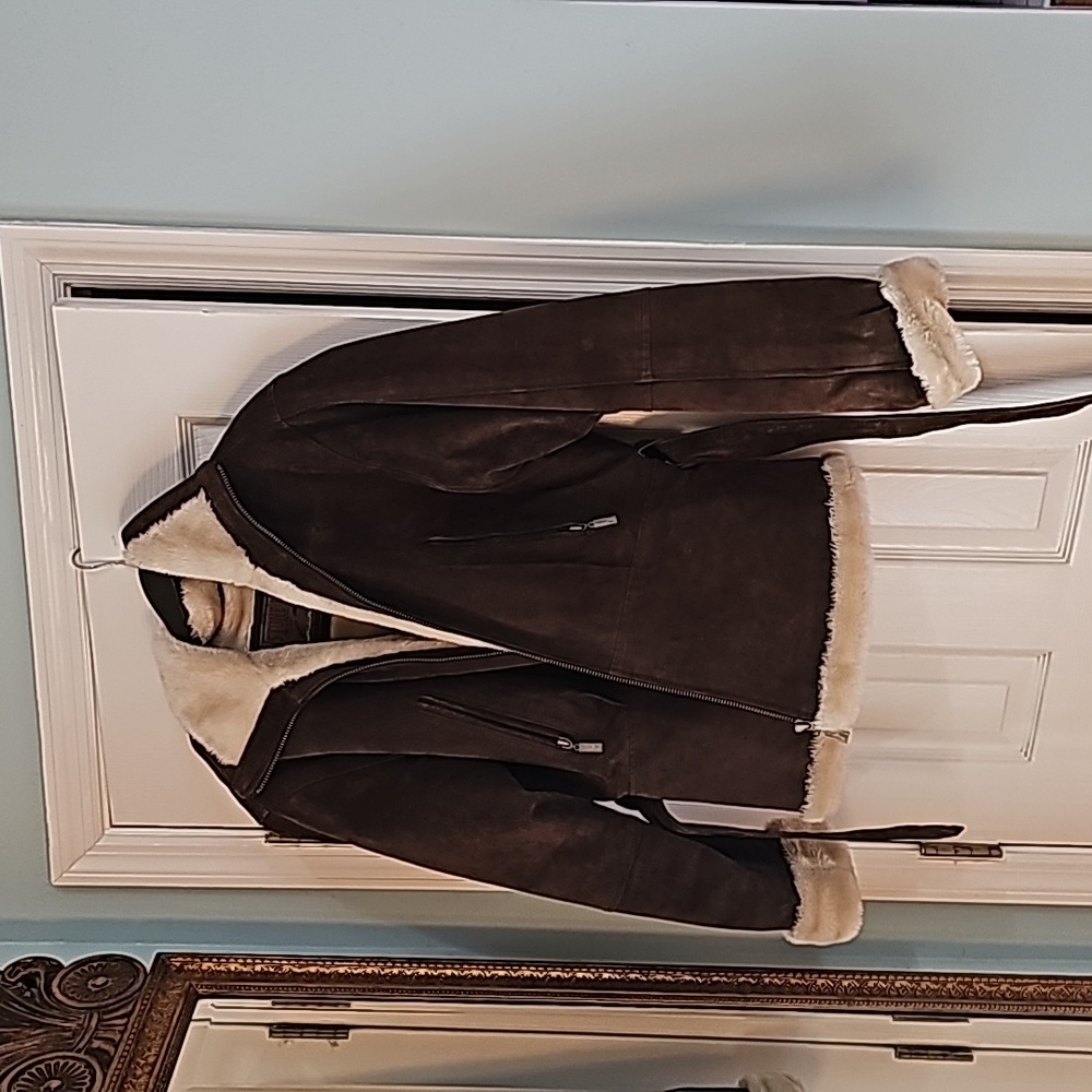 Stone Rockers Leather Bomber Jacket with belt